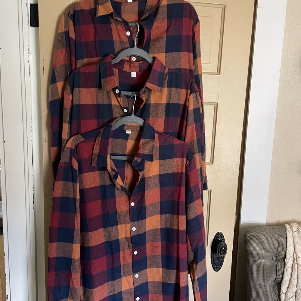 New flannel button up shirt Matching Family pictures Holiday photos men’s gift